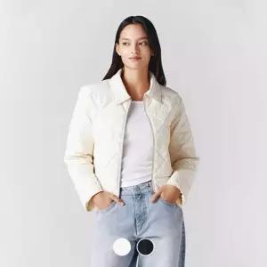 백화점 지오다노 여자 트라이앵클 퀄팅 경량 다운 패딩 자켓 374501