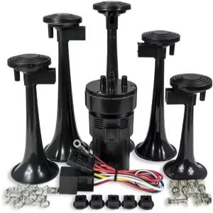 딕시 뮤지컬 일렉트릭 에어 혼 - 클래식 톤 12볼트 설치가 간편하며 자동차 트럭 보트용