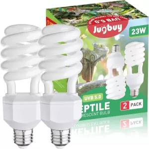 열대 파충류에 이상적인 Jugbuy UVB 전구 5.0 23W UV 스파이럴 컴팩트 형광 테라리움 램프 수염 용