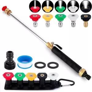 제트 노즐 고압 호스 정원 5-in-1 파워 워셔 완드 하이드로 도구 압력 부착 실외 청소