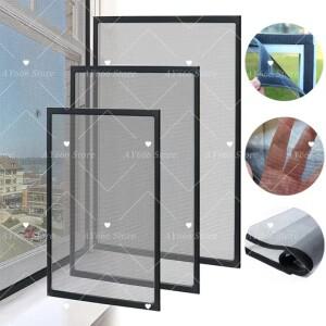 맞춤형 크기 모기장 자체 접착식 재사용 가능 여름용 곤충 방지 창 스크린 버그 보호 프레임 키트