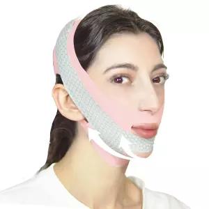 수면용 V 라인 팅 마스크 턱 스트랩 얼굴 이중 감속기 테이프 및 코골이 솔루션 핑크