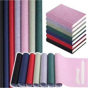 책 제본용 7가지 색상 천 17x35.4인치 패브릭 표면 종이로 뒷받침되는 재료 DIY 앨범 커버 스크랩북 공예