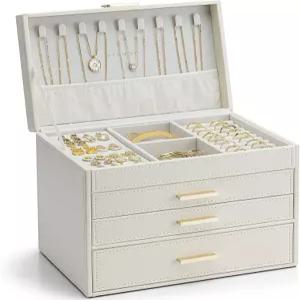 Vlando 4단 대형 주얼리 박스 - 서랍용 정리함 목걸이 반지 팔찌 시계 보관함 사랑하는 사람을 위한 생일