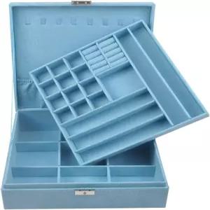 GYJOYERO 주얼리 박스 10 x 인치 2겹 손잡이 목걸이 홀더 정리함 여성 반지 보관 디스플레이 여아 귀걸이