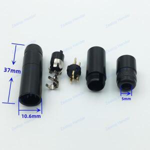 10Pcs 블랙 메탈 미니 XLR 3Pin 4Pin 5Pin 6Pin 남성 플러그 오디오 잭 커넥터 DIY 솔더 케이블