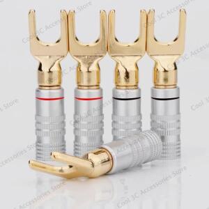 10pcs/20pcs/50pcs Y/U 유형 스피커 바나나 플러그 오디오 케이블 와이어 커넥터 나사 잠금 포크 스페이드