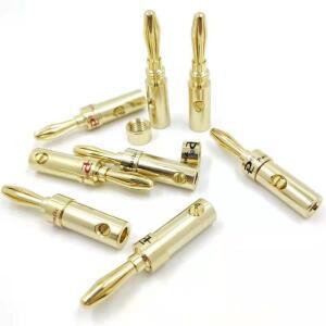 20개 바나나 플러그 4mm 구리 4K 금도금 커넥터 스피커 오디오 잭 어댑터 스테레오 무땜납 바인딩 포스트