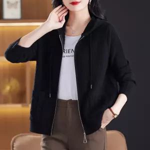 EAMT 니트 패션 빅사이즈 집업 코트 스웨터 카디건 여성점퍼 후드 YJ3