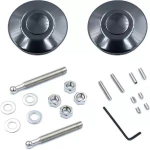 우피 블랙 알루미늄 직경 2.44인치 범용 퀵 래치 후드 핀 릴리스 푸시 버튼 캡 잠금 클립 키트 범퍼 또는