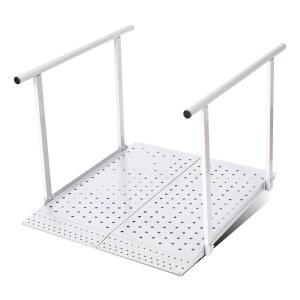 계단용 난간이 있는 휴대용 휠체어 램프 홈 출입구 현관문 계단 용 커브 보행기 모빌리티 스쿠터를 위한 500파운드 용량의 접이식 핸디캡