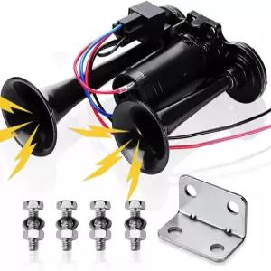 12V 차량 SUV 트럭 자동차에 적용 가능한 압축기가 장착된 600DB 슈퍼 라우드 듀얼 전기 에어 혼 키트