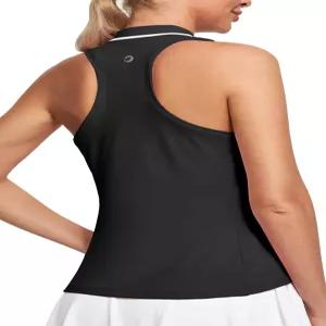 IUGA 여성 골프 셔츠 슬리브리스 UPF 50 칼라 퀵 드라이 탱크 탑 테니스 운동용 폴로