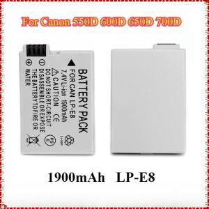 LP-E8 카메라 배터리, 캐논 550D 600D 650D 700D 키스 X4 X5 X6i X7i Rebel T2i T3i T4i T5i 용, 1900mAh,