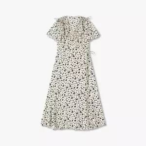 백화점 보브 플라워 프린트 쉬폰 랩 롱 원피스7155237