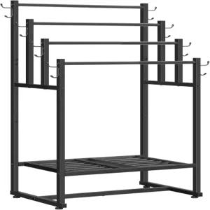 욕실용 후브로 4단 프리 스탠딩 타월 랙 담요 스탠드 23.6인치 L x 15.9인치 W 40.7인치 H 퀼트 침실용