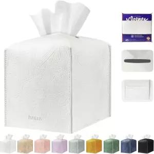 티슈 박스 홀더 커버 사각 큐브 욕실 테이블탑 주방 나이트 스탠드 사무실 가정 자동차용 바닥 벨트가 있는