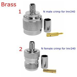 10pcs/lot Lmr240 Cable L16 N Male Female Connector Type Crimp for RG59 LMR240 CNT240 Brass Nickel Fr