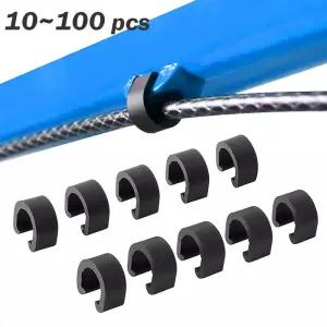 20-100pcs 플라스틱 자전거 케이블 클램프 C 클립 MTB 도로 용 브레이크 변속기 시프터 프레임 버클 하우징