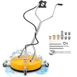 공구 데일리 20인치 압력 세척기 표면 듀얼 핸들, 4개의 바퀴가 달린 파워 세척기 표면 부착물, 진입로 보도 연석 데크 파티오 청소용 압력 세척기 액세서리, 4500PSI