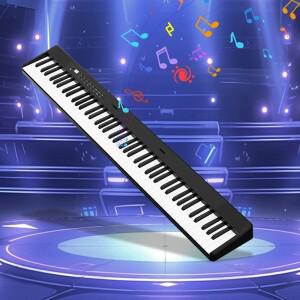 88키 접이식 전자 피아노 휴대용 MIDI 키보드 연습용 초보자용 USB 블루투스 128 음색 신디사이저