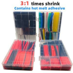 3:1 수축 전기 연결 와이어 접착제 열 슬리브 튜브 이중벽 핫멜트