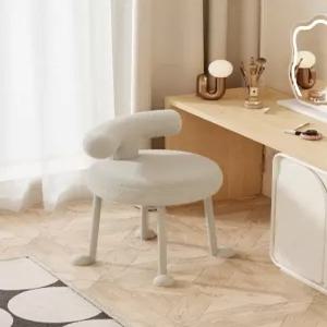 모던 벨벳 리본 디자인 의자 스툴 매장 화장대 메이크업 네일샵