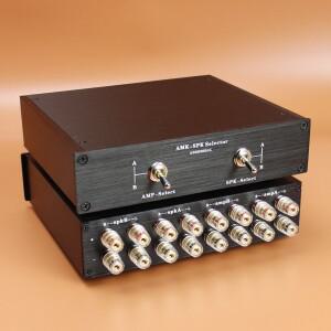 스피커 증폭기 스위처 스테레오 홈 오디오 선택기 스위치 박스 바나나 플매트 카펫 러그 실버 도금 케이블