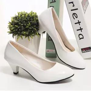 여자 결혼식 패션 하객 룩 웨딩 슈즈 화이트 구두 McN6+7srE