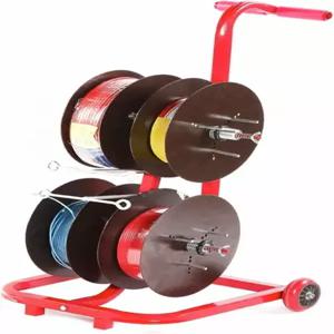 4/6/8 릴 와이어 스풀 랙 휠 전기 홀더 카트 철 케이블 디스펜서 산업 및 소매용