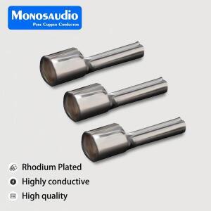 Monosaudio 순수 구리 U 스페이드 플러그 로듐 도금 스피커 Y 바나나 수제 DIY 전원 케이블 코어 배선 접지