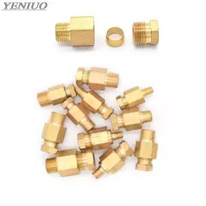 압축 페룰 튜브 피팅 4 6 8mm OD 커넥터 공작 기계 윤활 황동 오일 파이프 어댑터