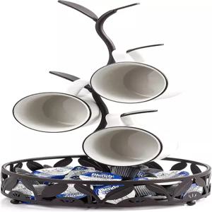 Ouseen 머그 홀더 카운터탑 트리 커피 티 컵 보관 랙 작은 공간이 있는 및 블랙