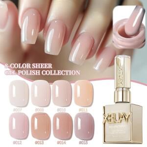 XEIJAYI 15ML 1개 아이스 핑크 젤 네일 폴리쉬 UV LED 침수 봄  DIY 디자인