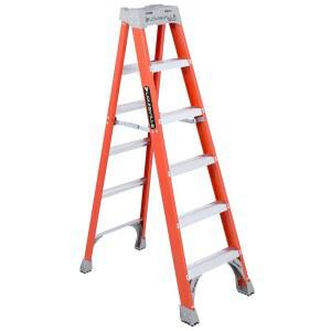 루이빌 사다리 6피트 유리섬유 계단 300파운드 하중 용량 유형 IA FS1506