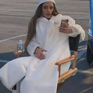 모피 자켓 캐시미어 밍크 트렌치 코트 여성용 인조 토끼 루즈 라펠 플러시 두껍고 따뜻한 겨울 2023 신상 [