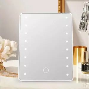 [셀러에이드]3단 밝기 LED 조명거울 화이트 화장대스탠드거울 LED