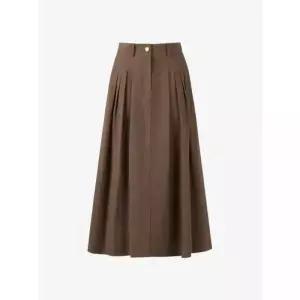 CC콜렉트피치 코튼 플레어 롱 스커트_C253MSD005 1028192