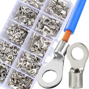 O/Y 타입 구리 링 포크 터미널 키트 절연 냉간 압착 전기 황동 케이블 와이어 커넥터 크림프 스페이드 클립