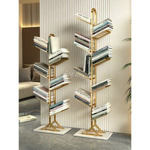 디자인 책장 북타워 작은 115cm) 6단(높이 폭좁은 스틸 도서관 골드 틈새