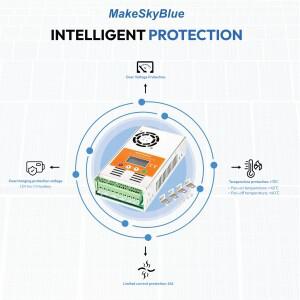 MakeSkyBlue 태양 전지 패널 충전 컨트롤러, 60A12V-V125, 60A 12V MPPT, Li-NMC LifePO4 납산 배터리용
