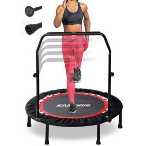 칸치미 40인치 48인치 접이식 미니 피트니스 실내 운동 리바운더 트램펄린 손잡이 하중 330파운드