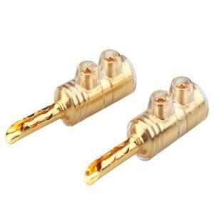 하이파이 오디오 어댑터 구리 24k 금도금 지그재그 바나나 플러그 남성 앰프 스피커 케이블 커넥터