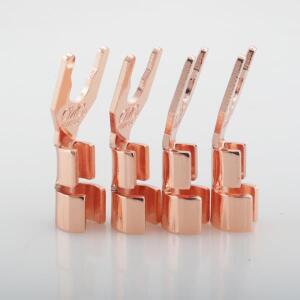 높은 품질 8Pcs 순수 구리 실버 도금 스피커 Y 스페이드 플러그 포크 커넥터 DIY 오디오 케이블