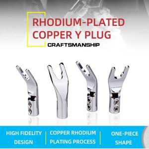 4PCS 오디오 잭 Y 바나나 플러그 솔더 와이어 커넥터 U/Y 로듐 도금 구리 나사 포크 HiFi 스피커 스페이드