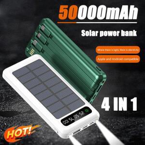 200000mAh 태양집열판집열판 보조베터리 4in1 초대용량 USB 초고속 충전 아이폰용 삼성 샤오미 화웨이 야외