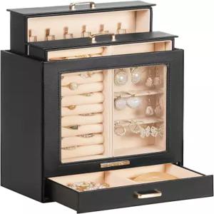 홈데 주얼리 정리함 목걸이용 소녀 여성 박스 반지 귀걸이 선물 팔찌 보관 케이스 블랙 골드
