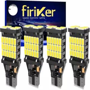 firiKer 4PCS 슈퍼 브라이트 921 T15 912 W16W LED 후진등 오류 없음 904 전구 45SMD-4014 칩셋 906 자동차