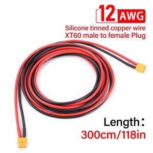 2M/3M 12AWG XT60 남성 여성 변환 플러그 연결 케이블 (실리콘 연장 리드 와이어 포함) 자동차 용 배터리