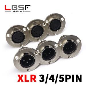 3/4/5핀 라운드 남성/여성 금속 XLR 스피커 패널 마운트 소켓 커넥터 어댑터 오디오 마이크